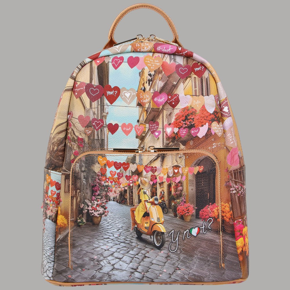 YNot zaino medio con tasca stampa città Yesbag YES615S6 - Prodotti di Classe