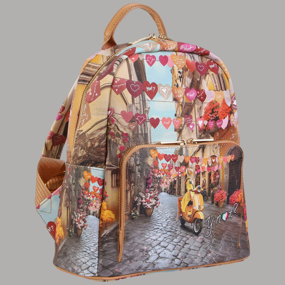 YNot zaino medio con tasca stampa città Yesbag YES615S6 - Prodotti di Classe