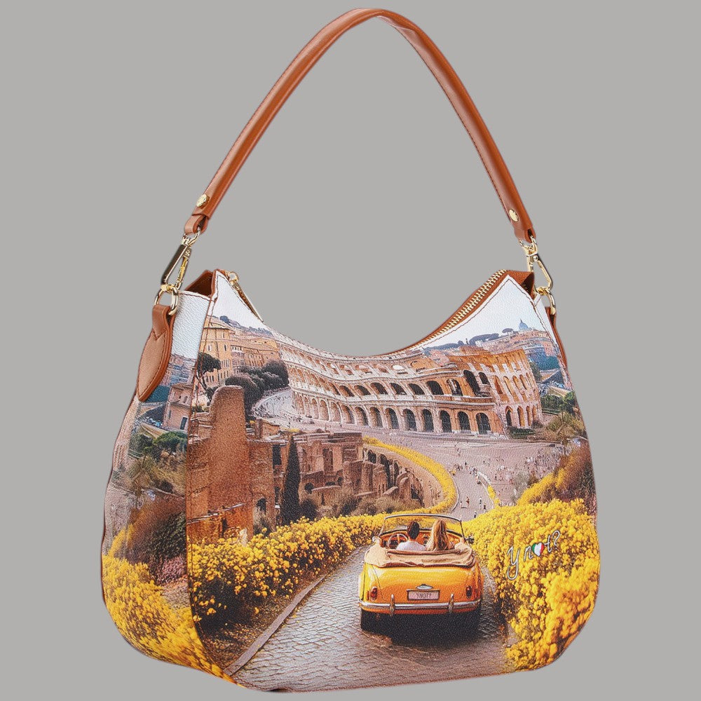 YNot borsa hobo doppia tracolla stampa città YES629S6 - Prodotti di Classe