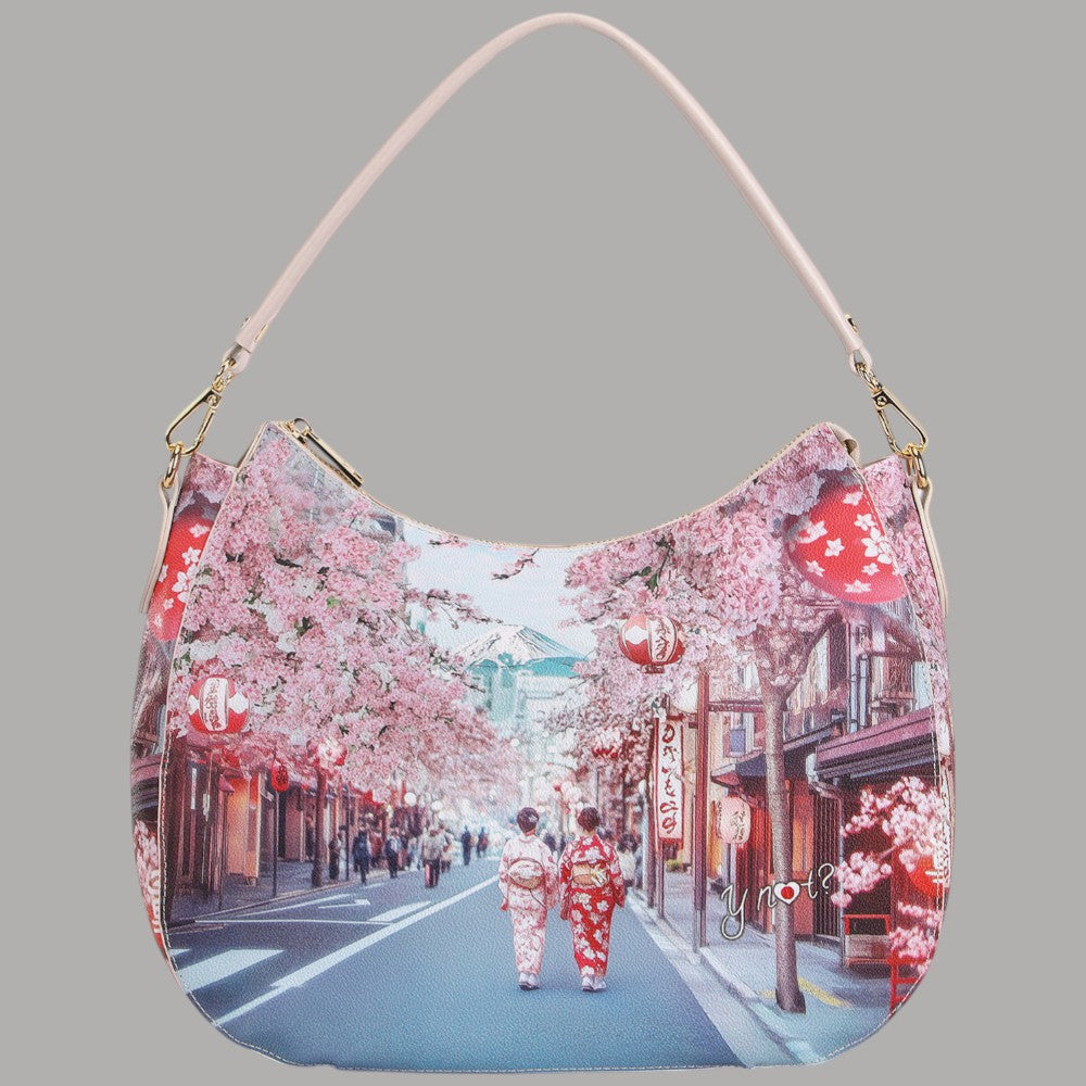 YNot borsa hobo doppia tracolla stampa città YES629S6 - Prodotti di Classe