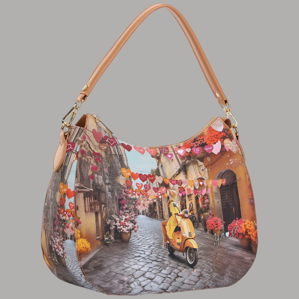 YNot borsa hobo doppia tracolla stampa città YES629S6 - Prodotti di Classe