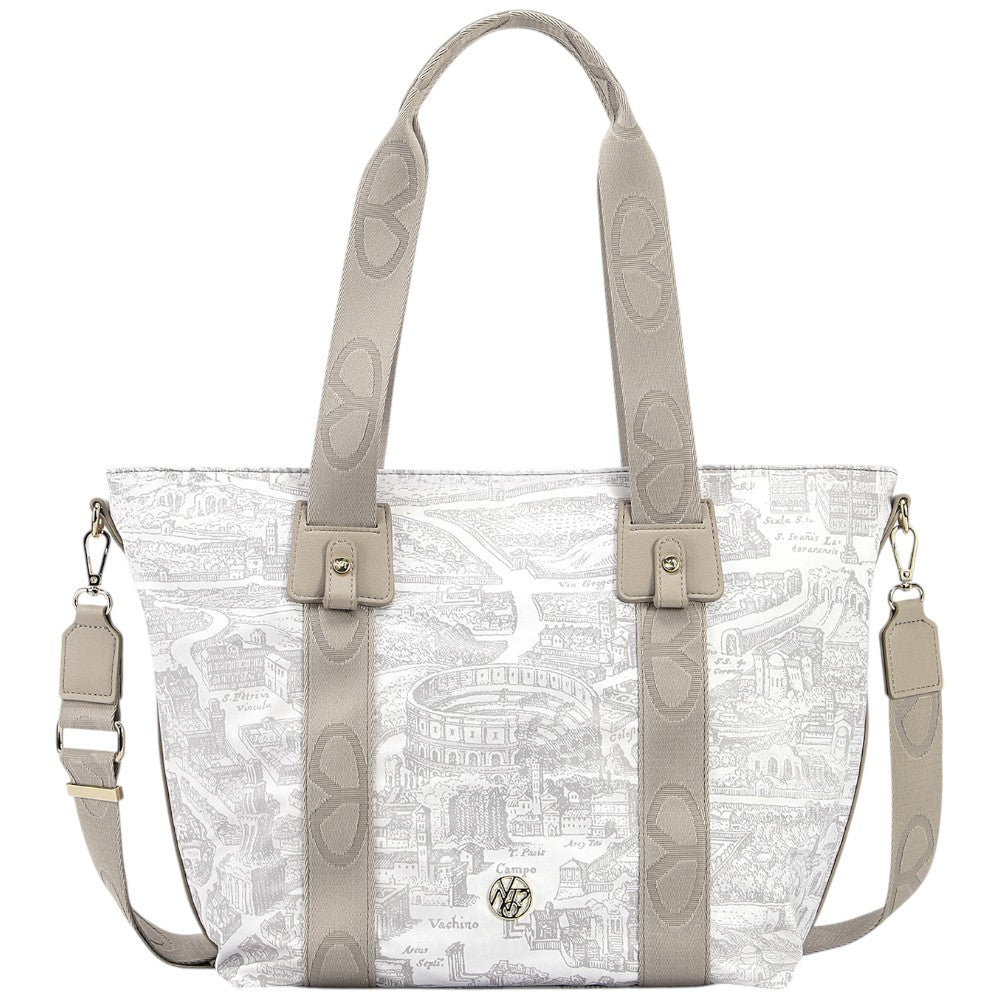 YNot borsa shopping bag small latte linea GUM stampa Roma GUM008S5 Borse YNot