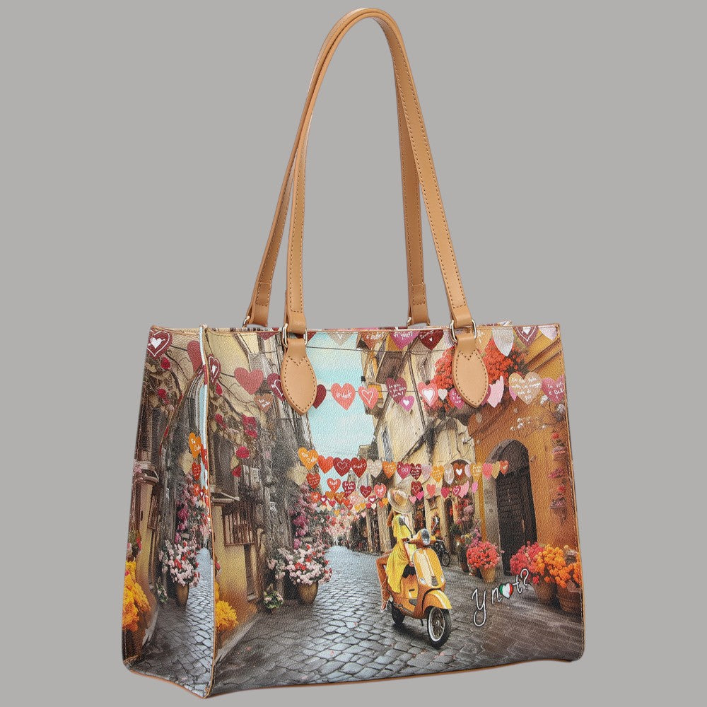 YNot borsa shopping square bag stampa città YES602S6 - Prodotti di Classe