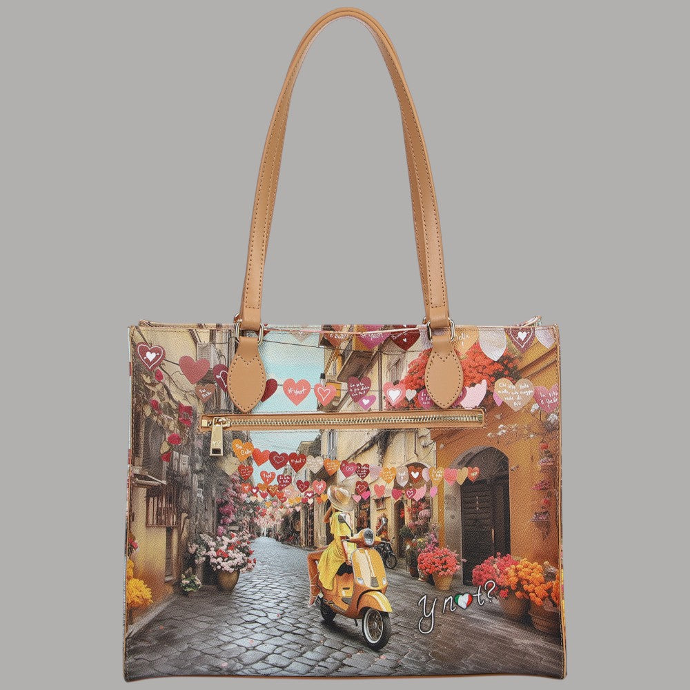YNot borsa shopping square bag stampa città YES602S6 - Prodotti di Classe