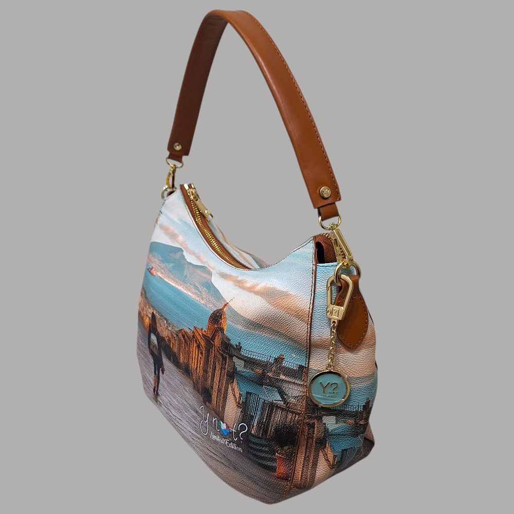 YNot hobo bag stampa Napoli Limited Edition YES629F6 - Prodotti di Classe