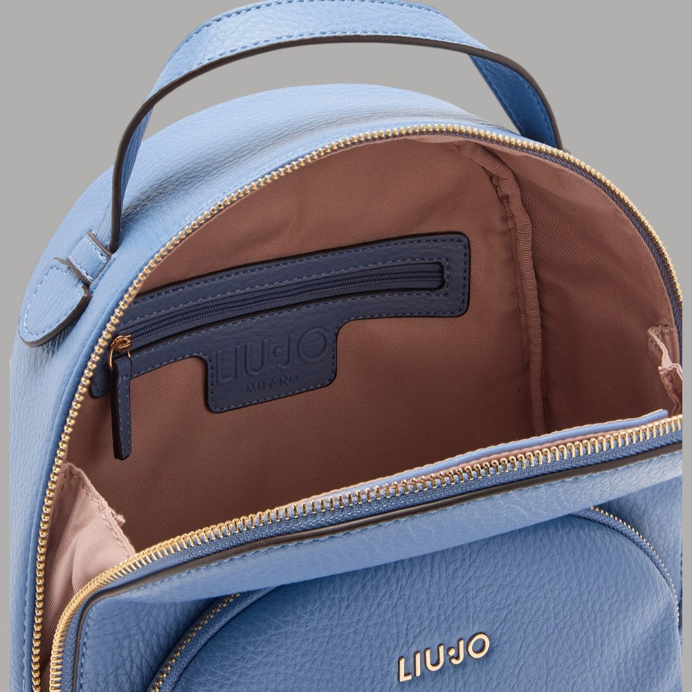 Zaino Liu Jo Celeste Medio con Stampa Bottalato e Tasca Zip - Prodotti di Classe