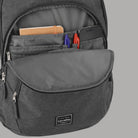 Zaino Travelite melange grigio scuro, interno con organizer e tasche con zip.