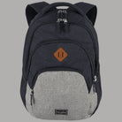 Zaino Travelite melange blu scuro, tasca frontale bicolore con zip doppia.