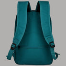 Zaino Travelite Kick Off M petrolio vista posteriore con spallacci imbottiti e zip