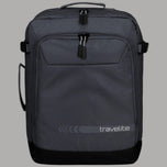 Zaino Travelite antracite con tasca frontale e doppie zip, maniglia superiore
