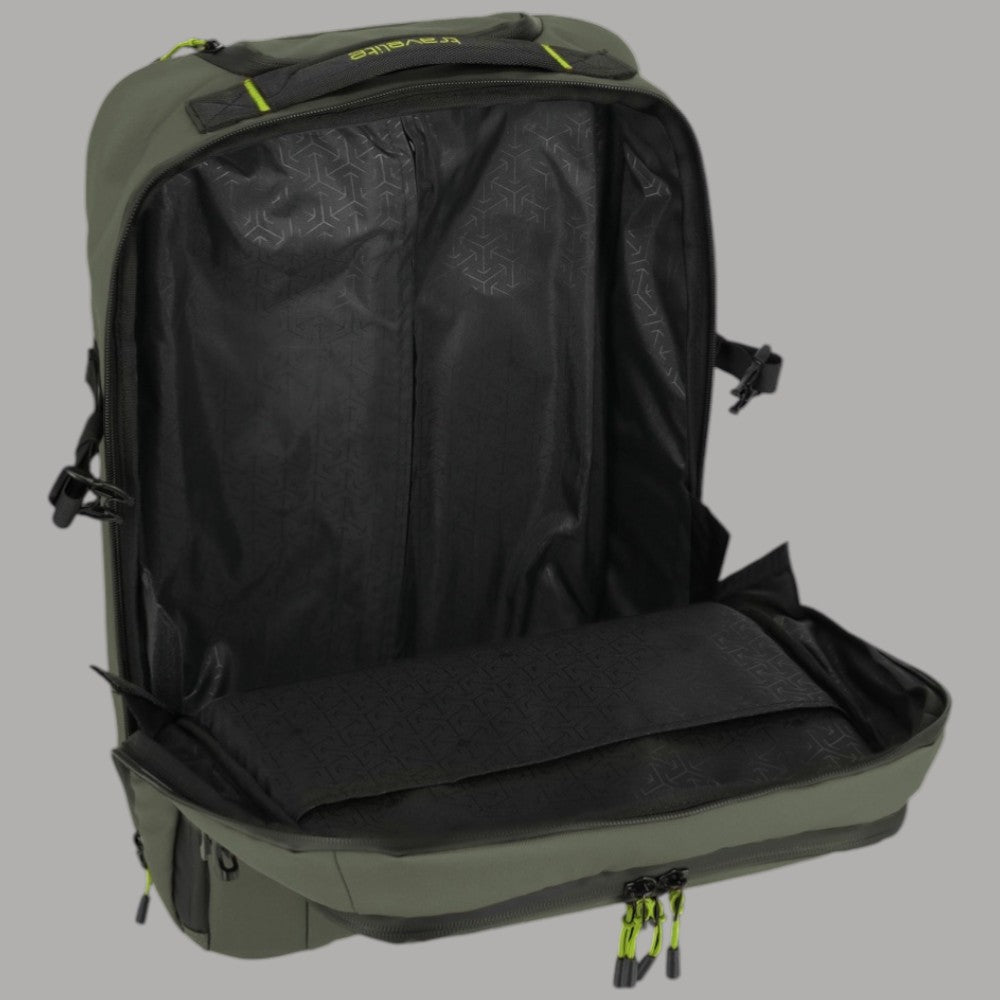 Zaino trolley Travelite BRIIZE verde oliva con vano interno e parete in tessuto nero