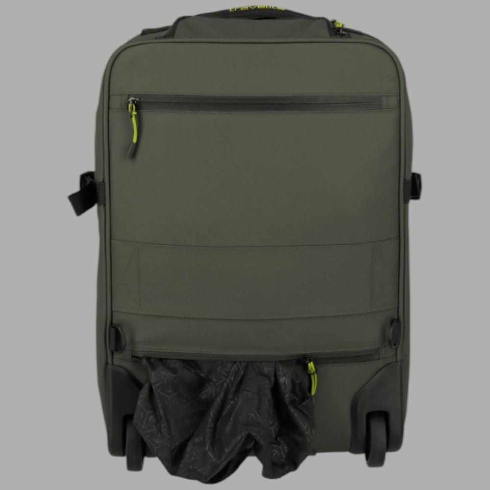 Zaino trolley Travelite BRIIZE kaki con pattina e tasche laterali con zip.