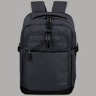 Zaino da cabina espandibile Travelite nero, tasche con zip frontali e maniglia superiore