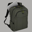 Zaino Travelite Breiize M idrorepellente kaki, scomparto con laptop grigio e cinghie