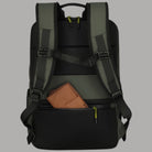 Zaino Travelite Breiize M idrorepellente kaki, schienale imbottito con pouch marrone e cinghie