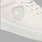 Sneakers uomo Blauer in pelle bianca con logo dettagliato sulla tomaia