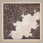 Foulard Liu Jo quadrato con stampa animalier, motivi ornamentali e bordo beige