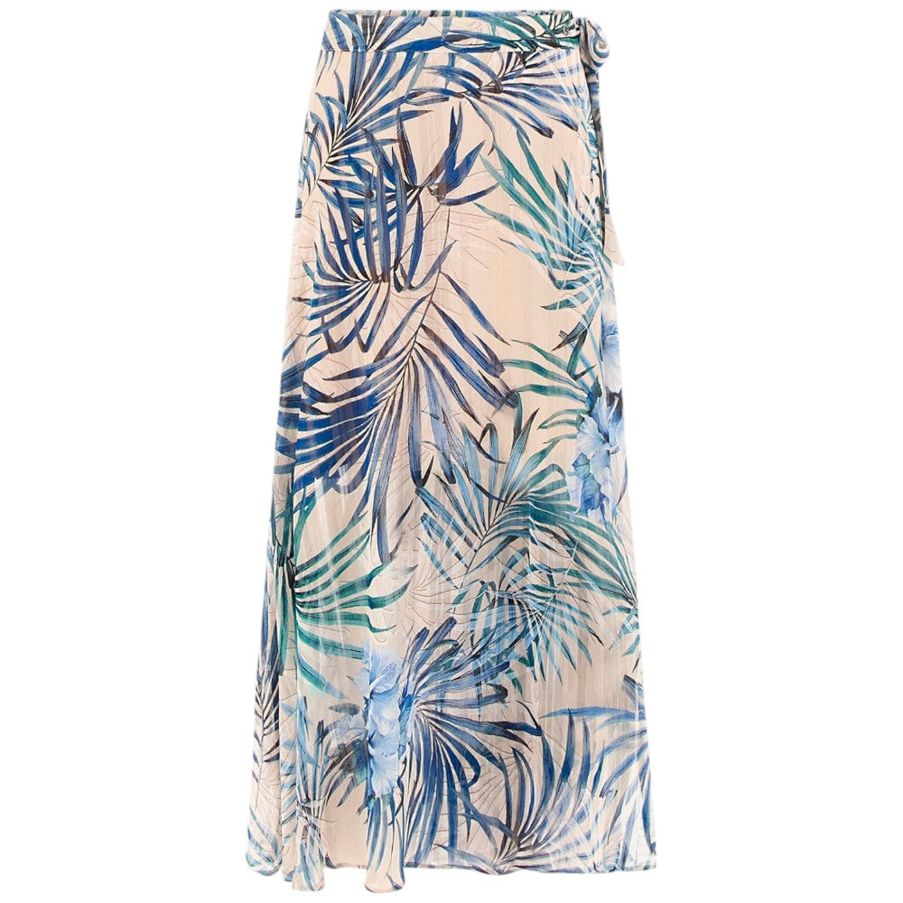 Guess gonna stampa palme New Romana W5GD66 WH9Z2 P7VM Gonne Guess