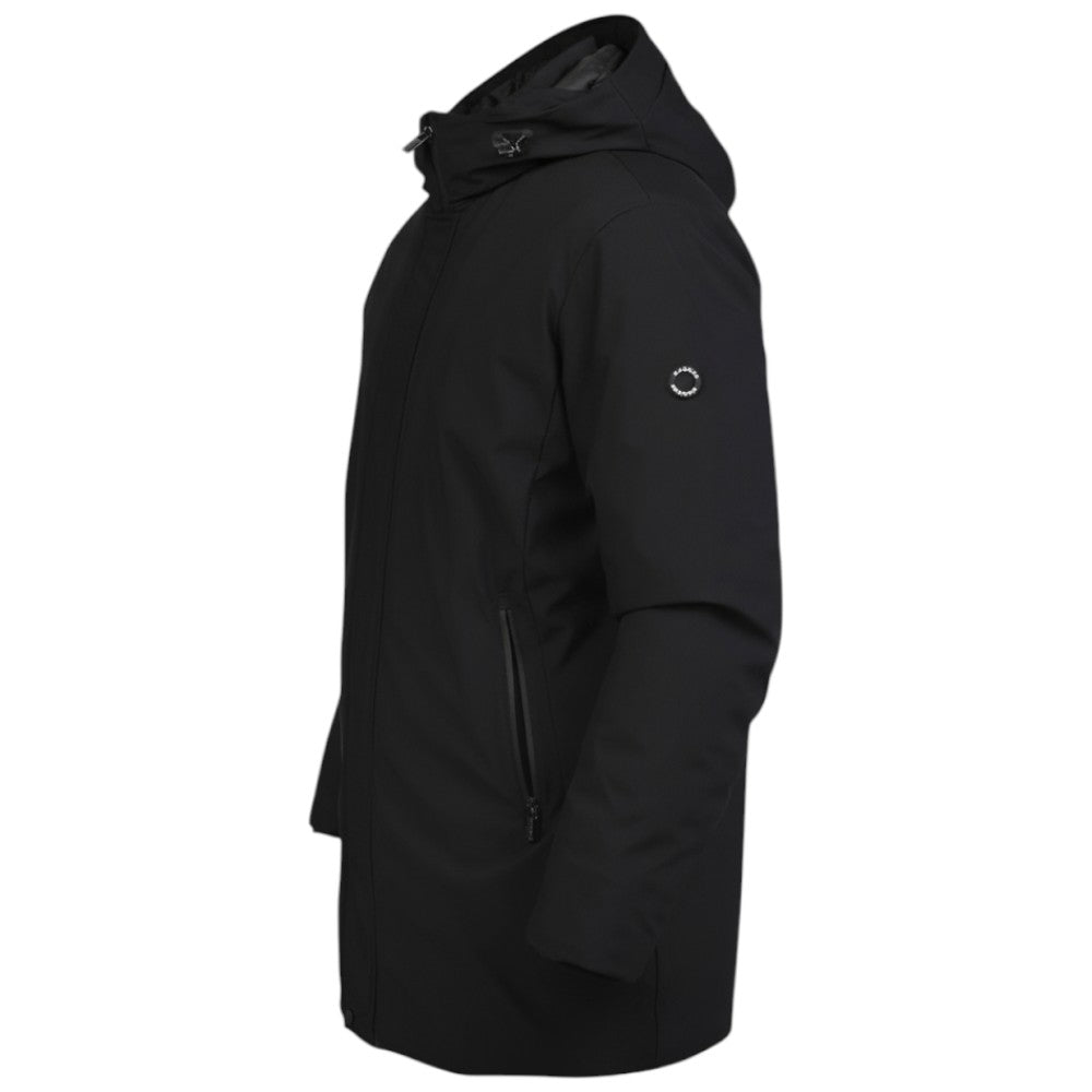 Markup parka nero lungo in tessuto tecnico MK24007 Giubbini Markup