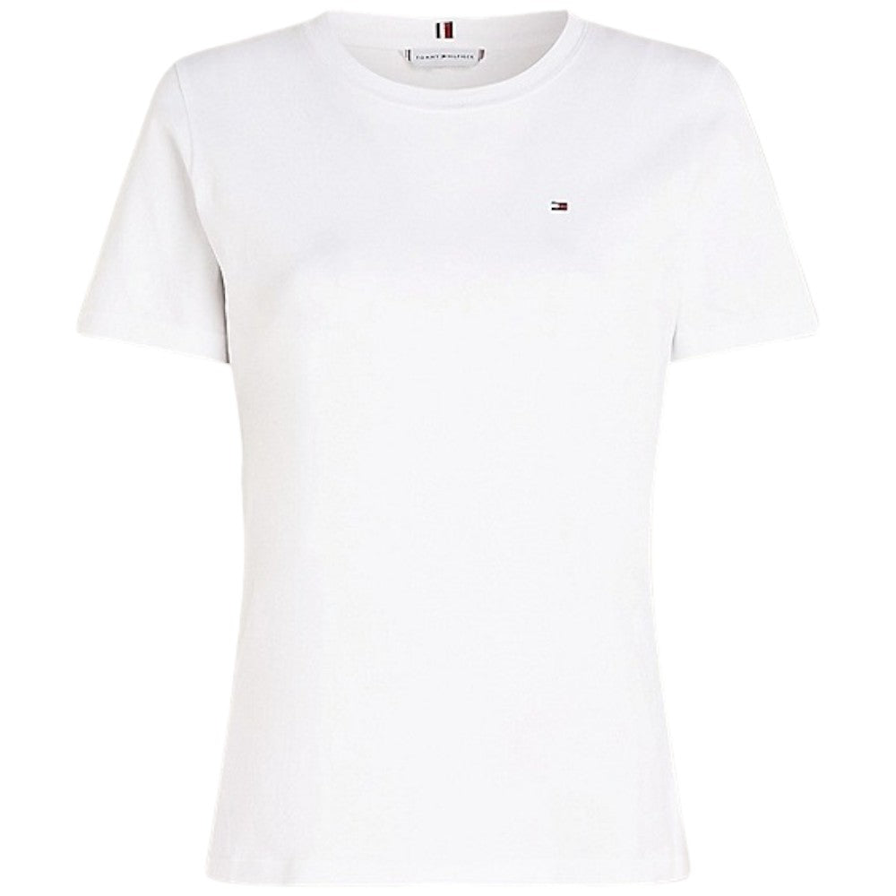 Tommy Hilfiger t-shirt bianca logo piccolo WW0WW39848 T-shirt Tommy Hilfiger