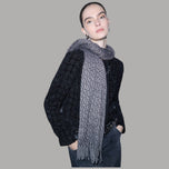 Sciarpa con frange Liu Jo 180x70 logo monogram texture grigia
