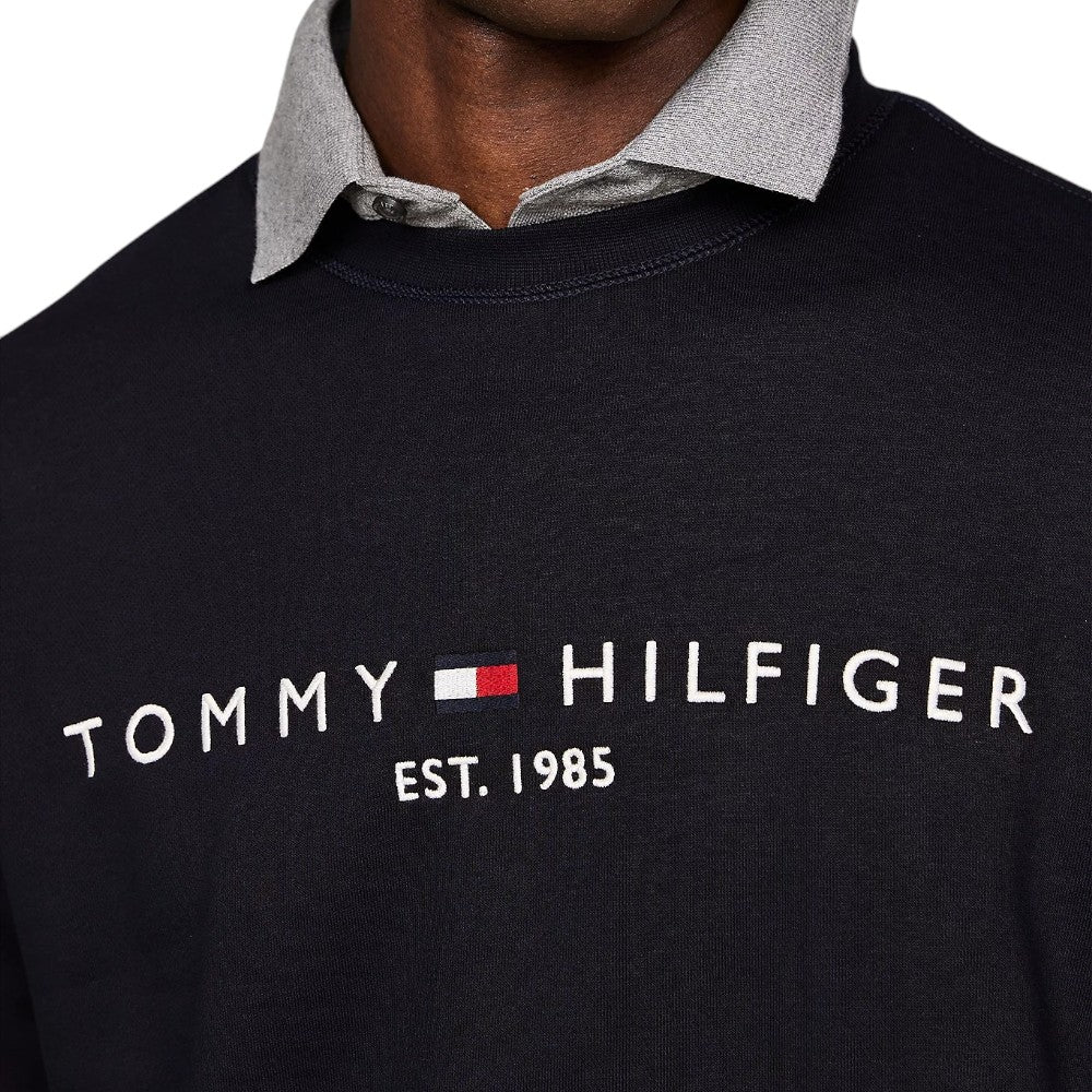 Tommy Hilfiger felpa blu logo ricamato MW0MW11596 Felpe Tommy Hilfiger