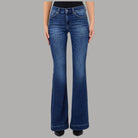 Jeans Liu Jo blu a vita alta, taglio bootcut e tasche anteriori