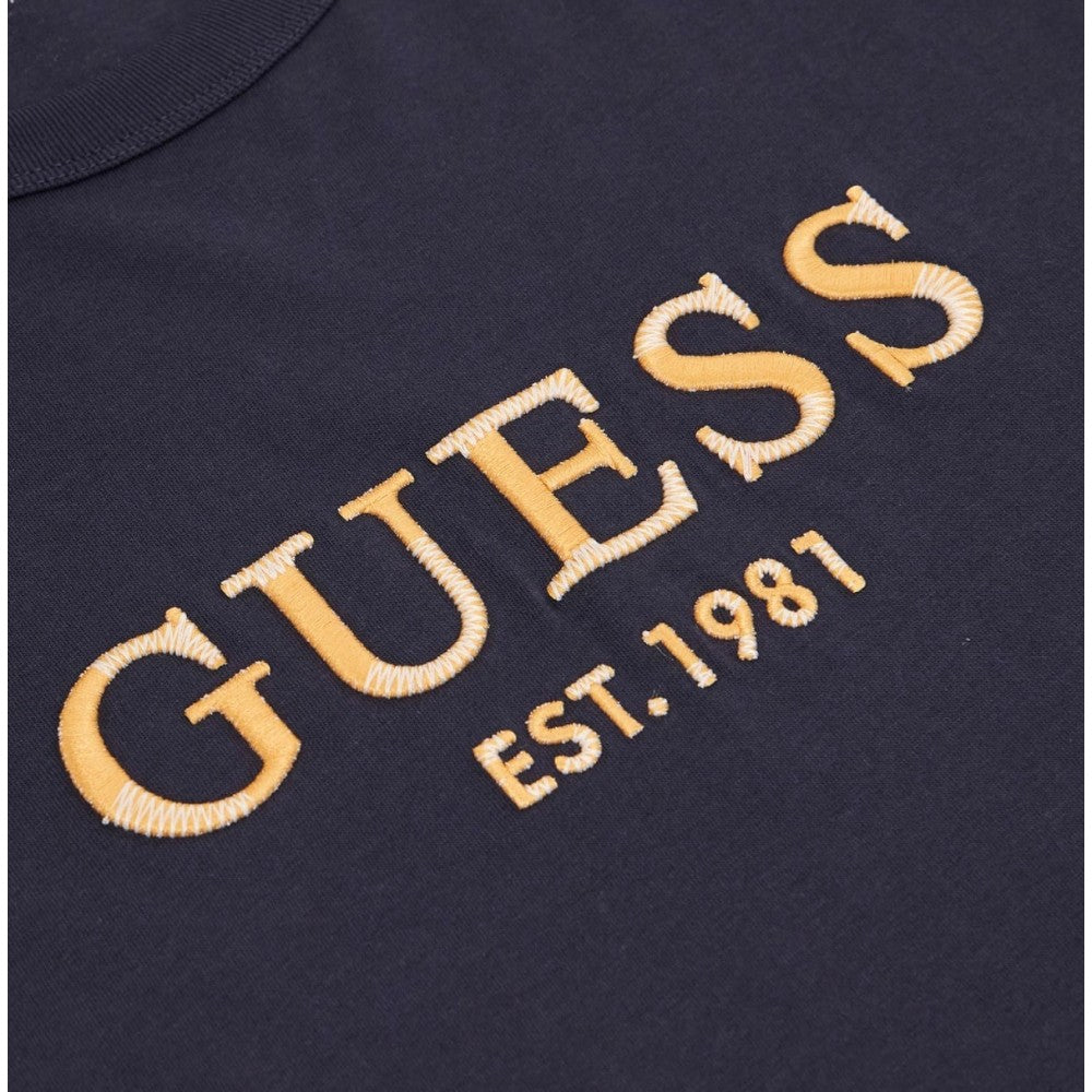 Guess t-shirt blu logo ricamato M4YI17 I3Z14 T-shirt Guess