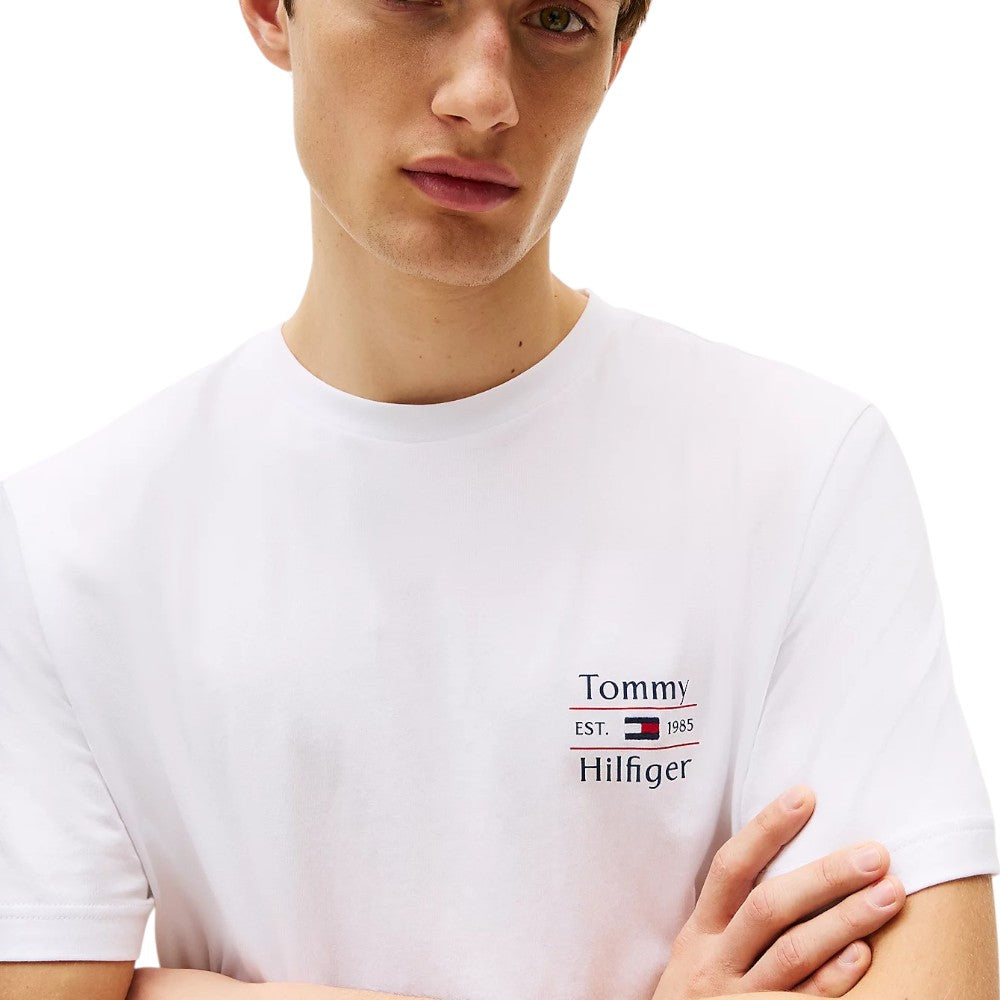 Tommy Hilfiger t-shirt bianca con stampa MW0MW38622YBR T-shirt Tommy Hilfiger