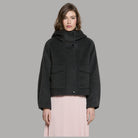 Cappotto corto Relish con cappuccio, zip, bottoni automatici e tasche a toppa