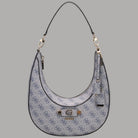 Borsa hobo Guess Lindsey nera con logo frontale