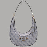 Borsa hobo Guess Lindsey nera con logo frontale