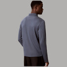 Maglia polo uomo Calvin Klein LV04LH240G maniche lunghe in tessuto grigio senza fantasia