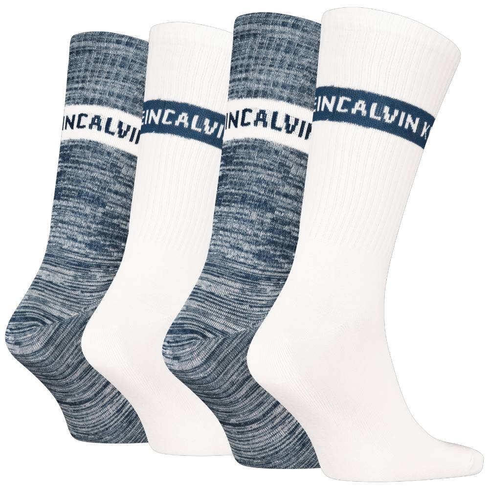 Calvin Klein uomo pack 4 calze bianco blu 701235983003801 Intimo Calvin Klein