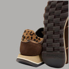Sneakers donna Blauer con dettaglio animalier milles01/nul, suola antiscivolo, tomaia in pelle e tessuto leopardato