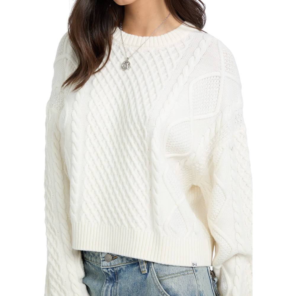 Guess maglione bianco a trecce GJ W5BR09 Z0561 G293 Maglieria Guess Jeans