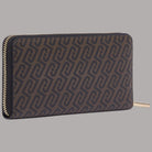 Portafoglio Liu Jo zip around XL, vista laterale con monogramma e zip dorata