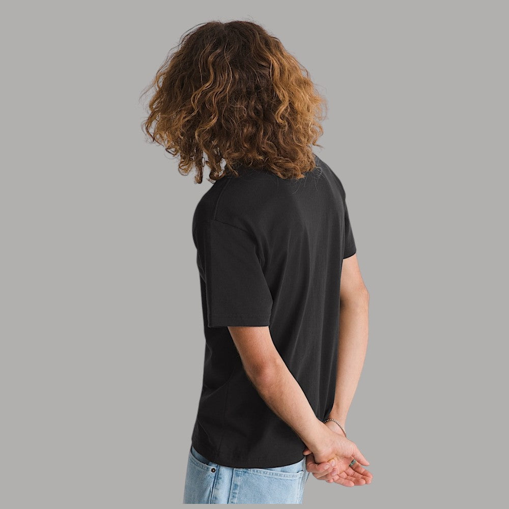 T-shirt Vans nera in cotone con girocollo, vestibilità dritta, vista posteriore
