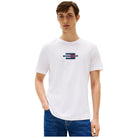 Tommy Hilfiger t-shirt bianca logo centrale MW0MW38636YBR T-shirt Tommy Hilfiger