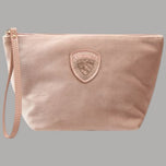 Beauty case pochette da donna Blauer F6DEBBY01/CLU rosa con logo ricamato, chiusura zip e tirante a mano