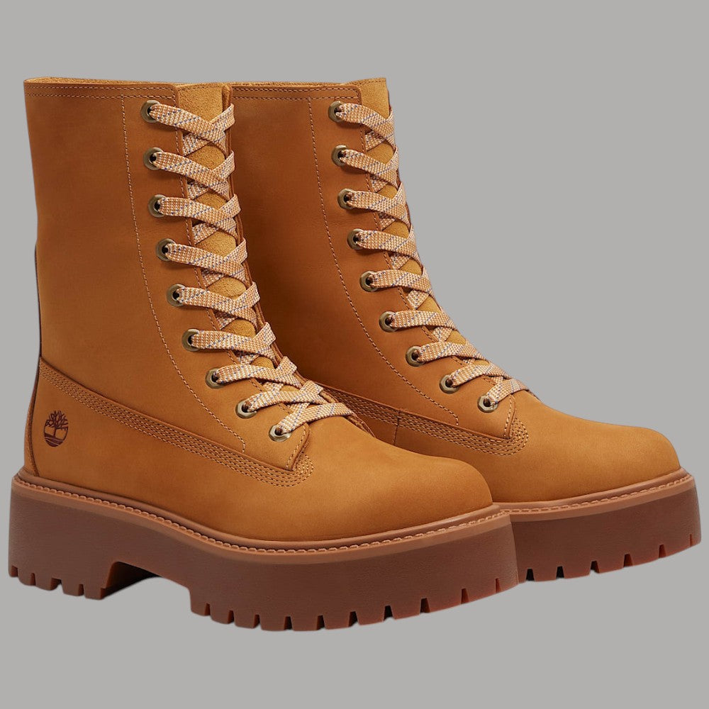 Timberland Stone Street Mid da Donna in giallo con plateau e lacci lavorati