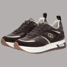 Sneakers Liu Jo Maxi Wonder 97 nere con suola platform e dettagli beige e oro