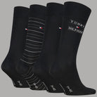 Calzini neri da uomo Tommy Hilfiger, confezione regalo da 4 paia