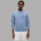 Pulover strutturato in cotone Tommy Hilfiger MW0MW36347 azzurro con logo ricamato sul petto