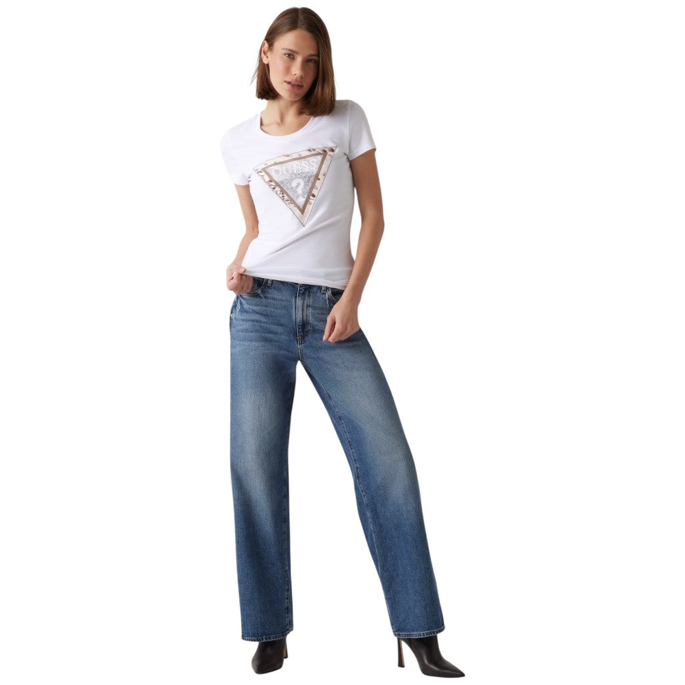 Guess t-shirt bianca Cheeta W5RI22 J1314 G011 T-shirt Guess