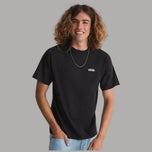 T-shirt Vans nera in cotone, maniche corte, logo Vans sul petto
