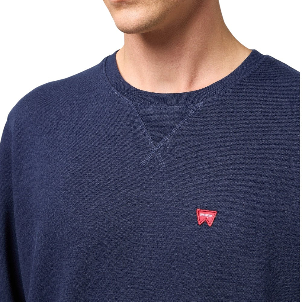 Wrangler felpa blu logo piccolo 112350534 Felpe Wrangler