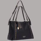 Liu Jo tote bag effetto grana nero con dettagli logati e tracolla regolabile