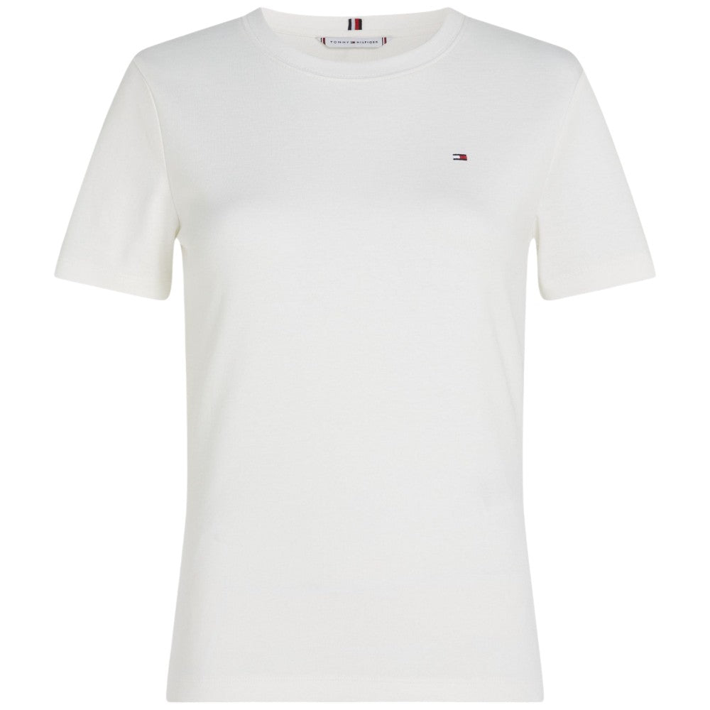 Tommy Hilfiger donna t-shirt bianca WW0WW40587 T-shirt Tommy Hilfiger