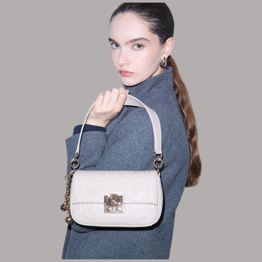 Borsa piccola Liu Jo Adiva crossbody bianca con dettagli dorati e tracolla regolabile
